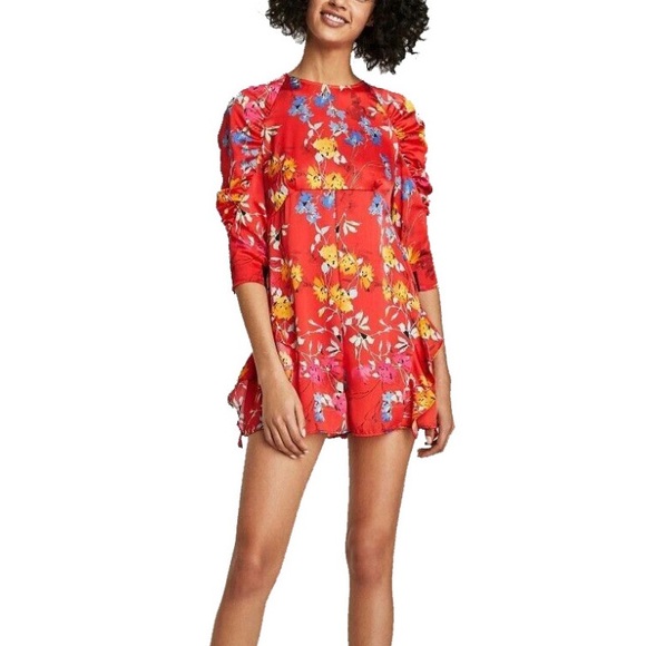 ZARA Floral Frill Romper Ruffle Romper Sz Medium Multicolor - Picture 1 of 12